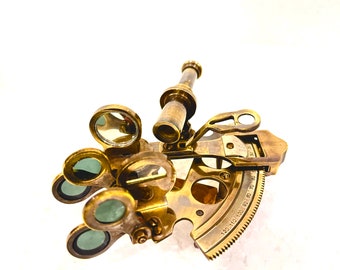 Nautical vintage marine Antique Sextant Telescope Marine Astrolabe Instrument&#39;s Mini small Sextant Gift / Navigation Sextant / Vintage Gift