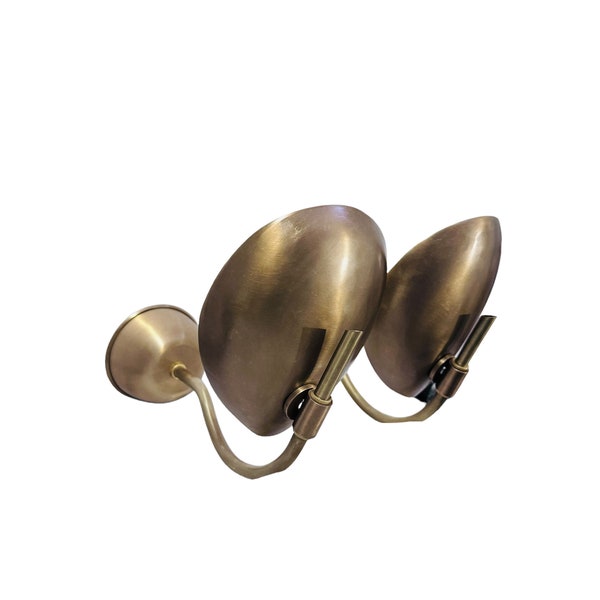 Handmade Raw Brass Mid Century Modern Sconce Light Fixture (Pair)