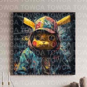 Conjunto de 4 PIKA ARTWORK digital 3, imágenes prediseñadas de acuarela, imágenes prediseñadas de dibujos animados, arte de camisa, paquete de dibujos animados. Ilustraciones vectoriales, archivos pdf y png