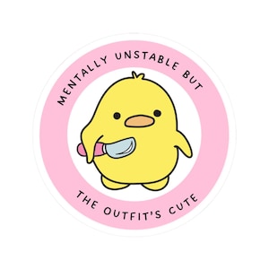 Funny Quirky Meme Rubber Duck Kiss-Cut Stickers, Decals, Laptop Decals, Water Bottle Stickers, Vinyl Stickers, Hydro Flask Sticker