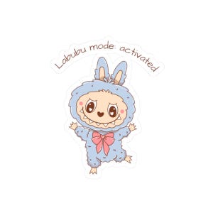 Blue Labubu Stickers: Fun Laptop, Water Bottle, and Notebook Decor