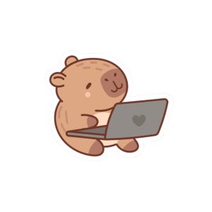 Cute capybara  Stickers for Laptops, Journals, Water Bottles, Decor, art