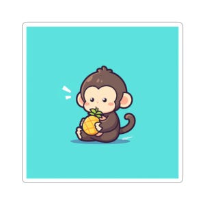 Cute Monkey  Stickers - Playful Decor for Laptops, Water Bottles, & Notebooks, Kids Room Decor, Gift Ideas