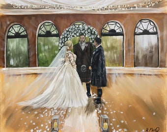 Canvas Wedding Scene Painting