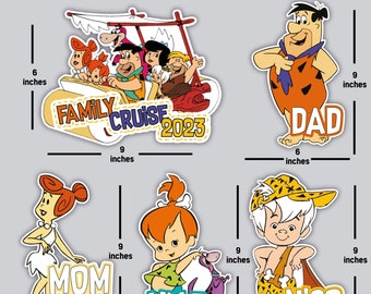 Cruise Magnets Decor, Flintstones Family Cruise Magnet, Cruise Door Magnet, Personalized Magnet, Cruise Decor, Fred, Wilma, Pebble, Bammbanm