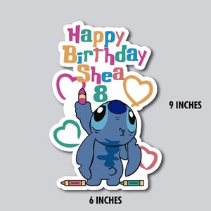 Stitch Personalized Happy Birthday Magnet, Cruise Magnets Decor, Cruise Door Decor, Cabin Door Decor,