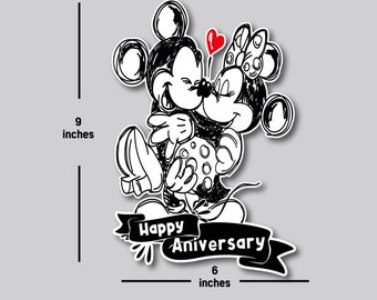 Cruise Magnet Decor, Happy Anniversary, Mickey and Minnie Cruise Magnets, Cruise Door Decor, Anniversary Cruise, Personalized Magnet,