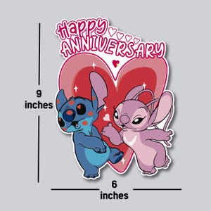 Stitch and Angel Cruise Magnet, Stitch Valentines Day Magnets, Valentines Cruise Magnet, Stitch Love Cruise Magnets, Anniversary Magnet