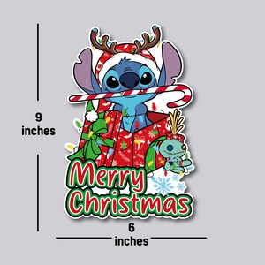 Stitch Christmas Magnets Decor, Christmas Magnet, Cruise Magnet Decor, Christmas Cruise Decor, Christmas Character, Christmas Car Magnet