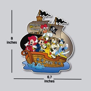 Mickey Pirate Ship Magnets, Family Cruise Magnets, Pirates of the Caribbean Cruise Magnets,  Pirates Magnets, Personalized Magnets,