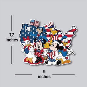 4th of July Mickey and Friends Cruise Magnets, Mickey and Friends Magnets, 4th of July Cruise Magnet Decor, Independence Day Cruise Magnets