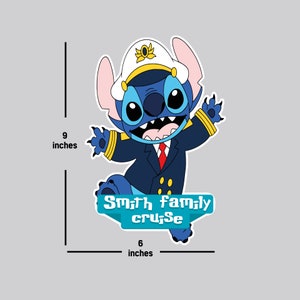 Stitch Captain, Cruise Magnet, Cruise Door Magnets, Family Cruise, Personalized Magnet, Happy Birthday Cruise Magnet, Stitch Cruise Magnet
