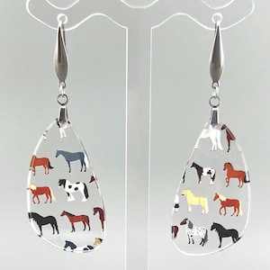 Horse Earrings, Equestrian Jewelry, Equine Earrings, Gift for Horse Lover Earrings, Western Earrings, Rodeo Earrings, Country Dangle Earring