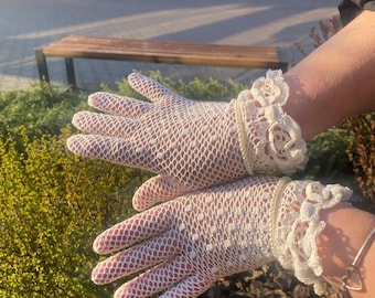Handmade crochet gloves