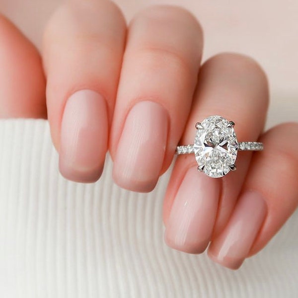Ovaler Schliff - Daimond - Daimond-Ring - Silber - Silberring - Zirkonring - Ovaler Verlobungsring - Verlobungsring - Geschenk für Sie