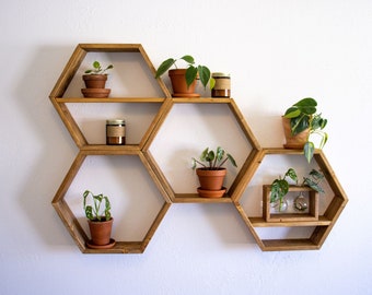 Hexagonal wall shelf "Olaf"