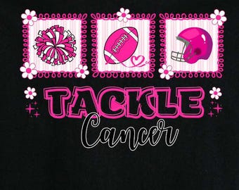 Breast Cancer Awareness PNG: Football Tackle, Pink Ribbon (Digital Download