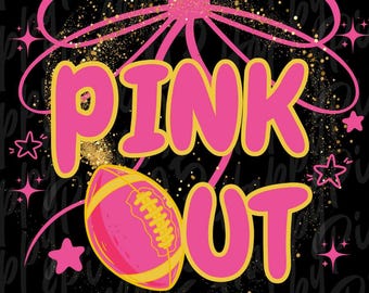 Pink Out Football Design: Breast Cancer Awareness PNG (Digital Download)