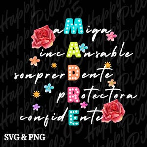 Spanish Mothers Day Png Svg, Retro Mama Digital Download, Retro Madre PNG SVG Sublimation, Mama Sublimation png svg, Mama Mother&#39;s Day PNG