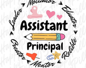 Assistant Principal PNG: School Staff Sublimation Design (Digital Download