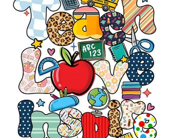Teacher Life SVG: Teach Love Inspire Graphic (Digital Download)