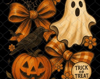 Floral Pumpkin Fall PNG: Boho Autumn Clipart (Digital Download)