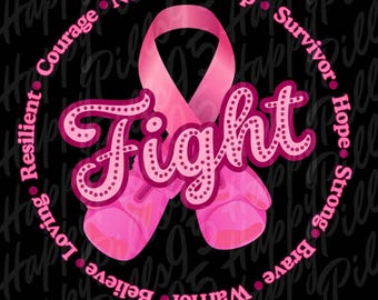 Brustkrebs Kriegerin PNG: Pink Ribbon Design (Digital Download