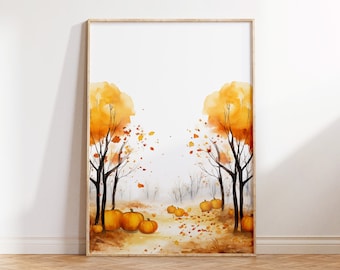 Estampados de otoño, decoración de otoño, arte de pared de otoño, vibraciones de otoño, estampados de temporada, decoración otoñal, decoración del hogar de otoño, descarga digital sin marco