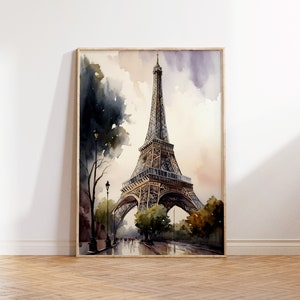 Paris Print | Paris Wall Art | Eiffel Tower Wall Print | Living Room Print | Office Art | Parisian Art | Printable Wall Art | Home Decor