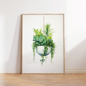 Botanical Print, Watercolor Plants, Tropical Wall Art, Green Leaf Prints, Leafy Wall Art, Plant Wall Art, Housewarming Gift, Botanical Decor