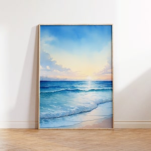 Ocean Waves Print, Beach Wall Art Print, Coastal Wall Art, Beach Poster, Nautical Print, Ocean Wall Art, Bathroom Beach Art, Beach Decor
