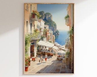 Capri Print / Italy Travel Print Watercolour Art / Europe Print / Italian Coast \ Travel Gift / Italy Poster Print / Housewarming Gift