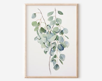 Eucalyptus Print, Eucalyptus Wall Art, Botanical Prints, Green Plant Art, Eucalyptus Leaf Art, Bedroom Prints, Botanical Wall Art,