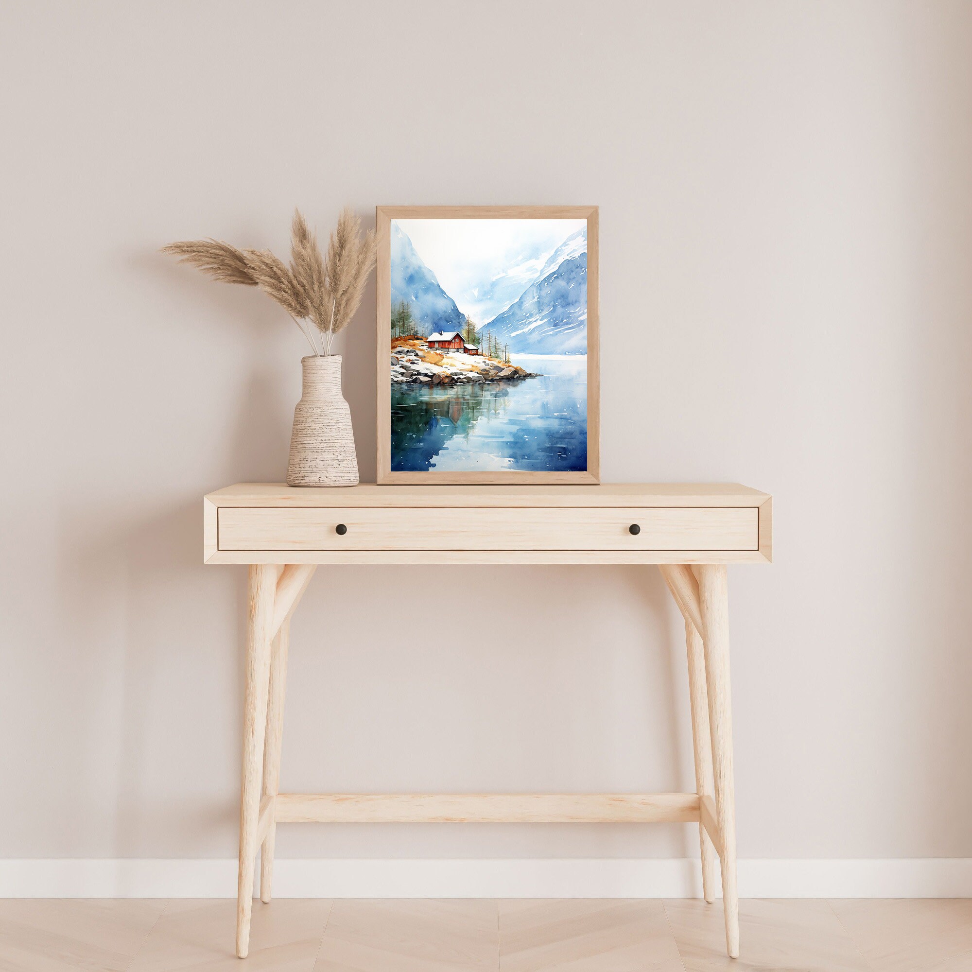 Norway Fjords Travel Poster, Fjords Wall Art Norway, Norway Travel ... - Fjord-Inspired Wall Decor For Apartments