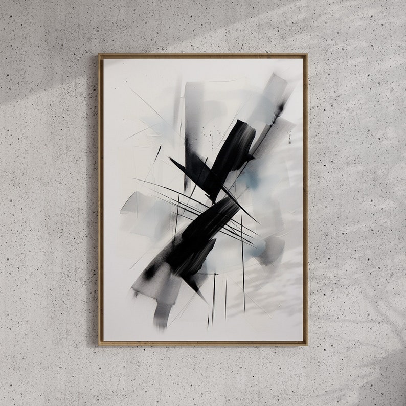 Abstract Black and White Art Prints, Modern Abstract Art, Living Room