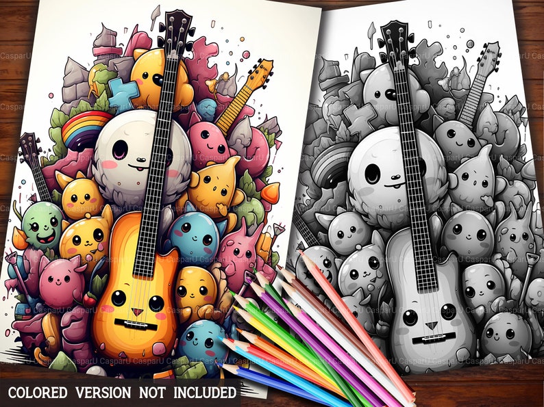 Kawaii Music Instrument Coloring Pages For Adults And Kids 35 Musical kawaii-music-instrument-coloring-pages-for-adults-and-kids-35-musical