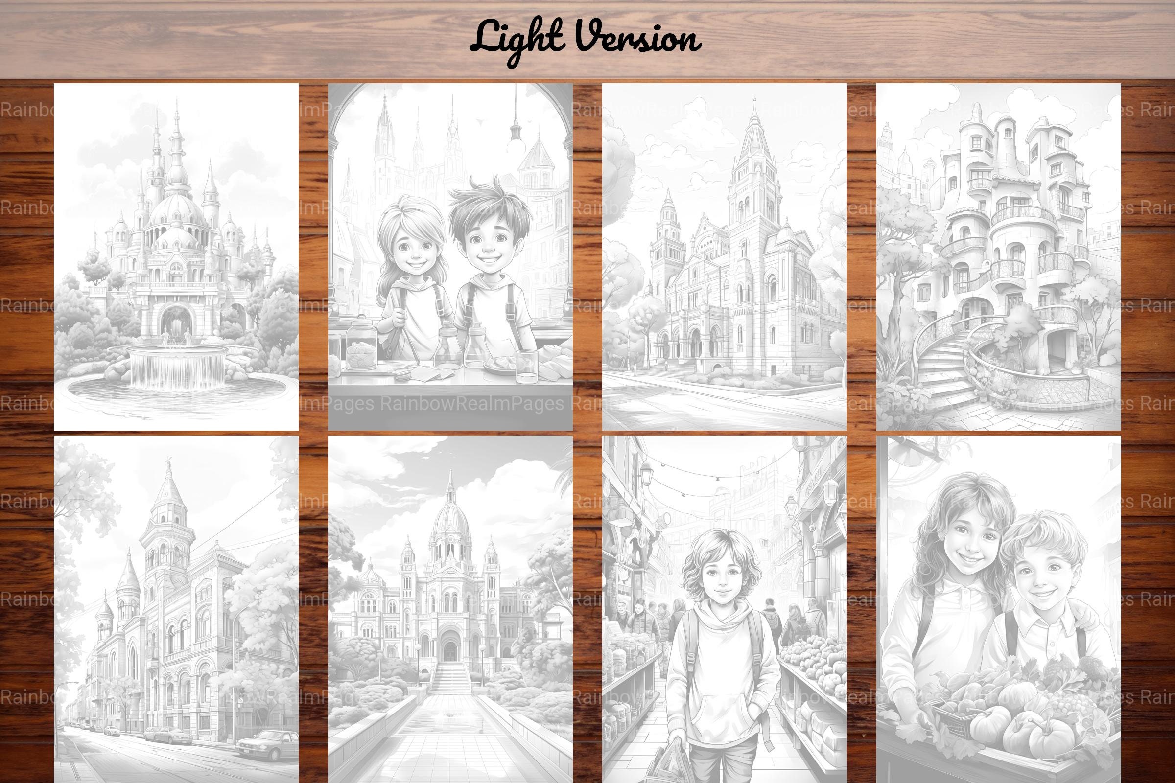 Barcelona Travel Coloring Pages for Adults and Kids 36 Geography