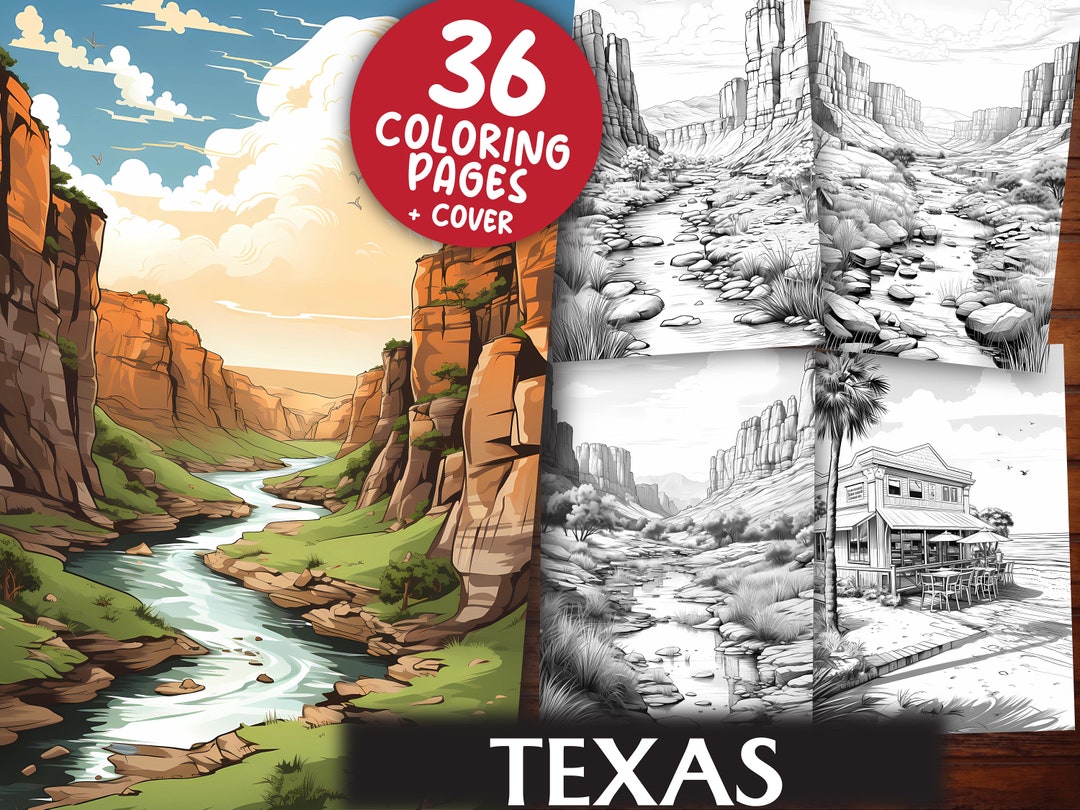 Texas Travel Coloring Pages for Adults and Kids - 36 Geography ...