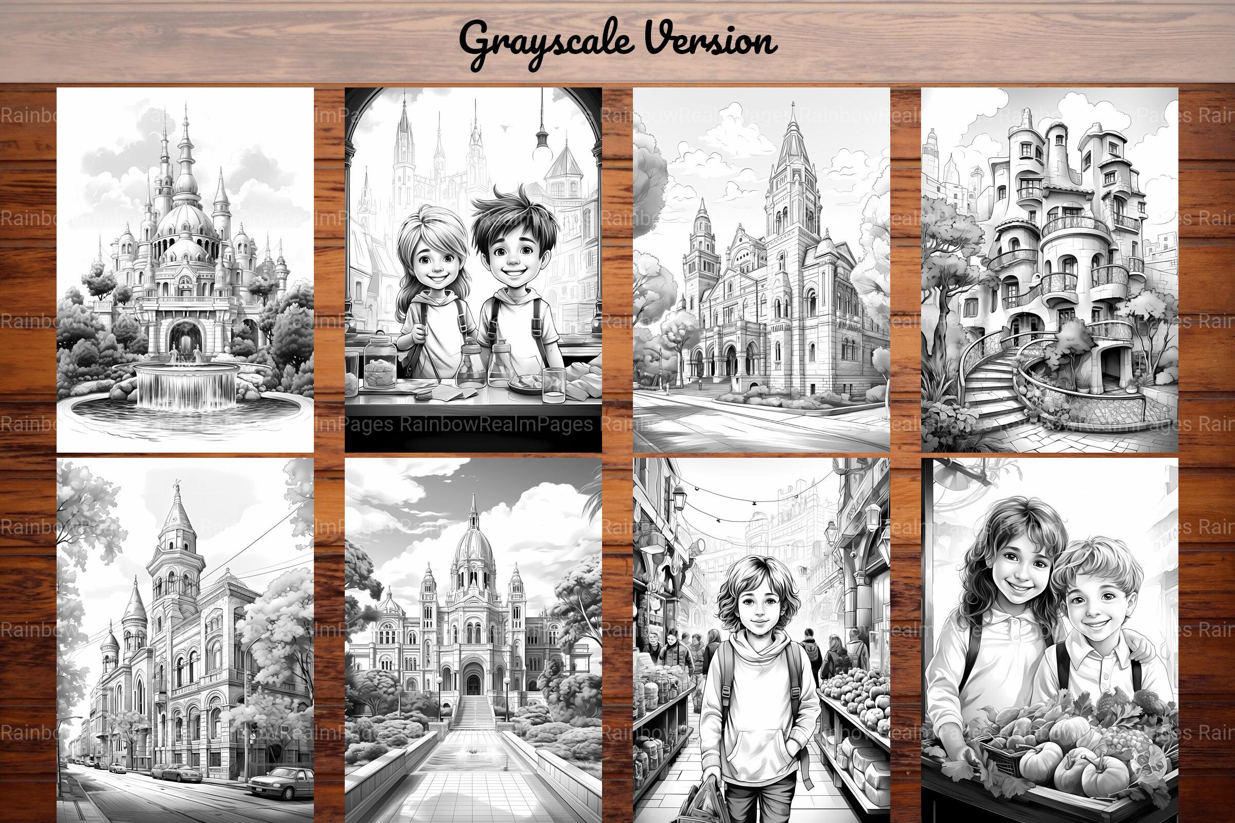 Barcelona Travel Coloring Pages for Adults and Kids 36 Geography