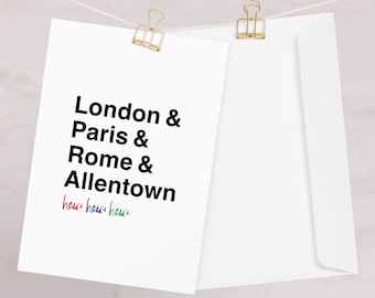 London, Paris, Rome & Allentown Greeting Card with Iconic Hess's Department Store