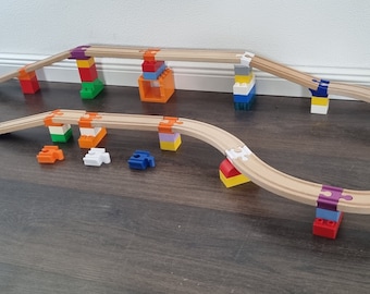 Pack of 20 wooden train Brio/Duplo adapters