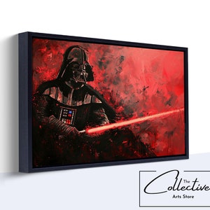 Darth Vader Art Lightsaber Star Wars Print Movie Room Decor Star Wars Poster Gift for Him - Poster or Canvas, Framed or Unframed