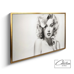 Marilyn Monroe Canvas Fine Line Drawing Marilyn Monroe Wall Art Marilyn Monroe Poster Marilyn Monroe Black White Art Marilyn Monroe Fan Gift