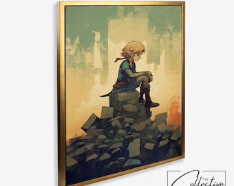 Legend of Zelda Print Breath of the Wild Gaming Wall Decor Zelda Gift Tears of The Kingdom Print - Canvas or Poster, Framed or Unframed