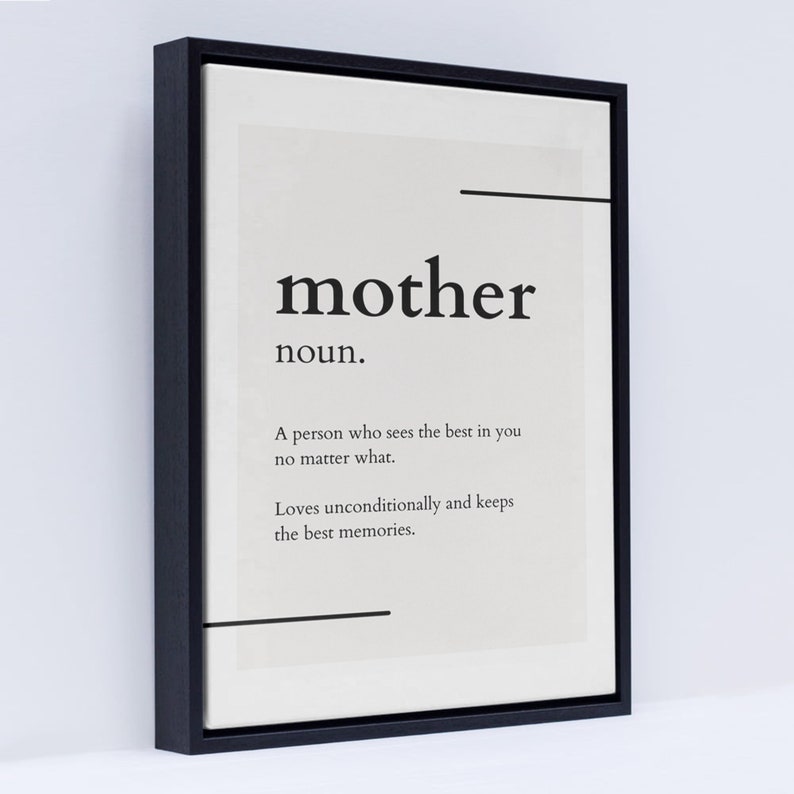 Loving Mother Wall Art Mom Gift Mother's Day Present Mom Definition