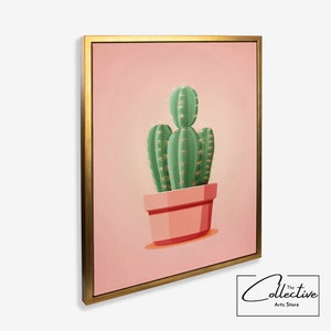 Kaktus Poster Minimalistische Kaktus Leinwand Niedlicher Kaktus Druck Blumenwanddekor Kaktus Leinwand Kinderzimmer Wandkunst Kinderzimmer Kunst