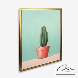 Poster Kaktus Minimalistische Kinderzimmer Dekor Kaktus Leinwand Kinderzimmer Wand Kunst Geschenk Kaktus gerahmtes Poster Pastell Kaktus Kunst Geschenk