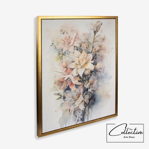 Pastel Flower Poster Floral Pastel Canvas Art Flower Wall Decor Floral Home Decor Pastel Flowers Painting Flower Wall Gift Birthday Gift