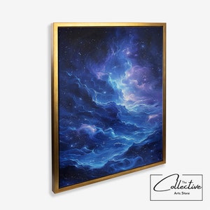 Kosmische Kunst, Weltraum Wandkunst, Himmlische Dekoration, Weltraum Malerei, Wohnzimmer Dekor, Kunst Geschenk | Leinwand, Poster, gerahmt oder ungerahmt
