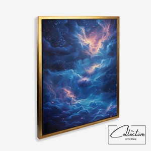 Celestial Decor, Kosmische Kunst, Space Painting, Sternenhimmel, Bürodekoration, Housewarminggeschenk | Leinwand, Poster, gerahmt oder ungerahmt